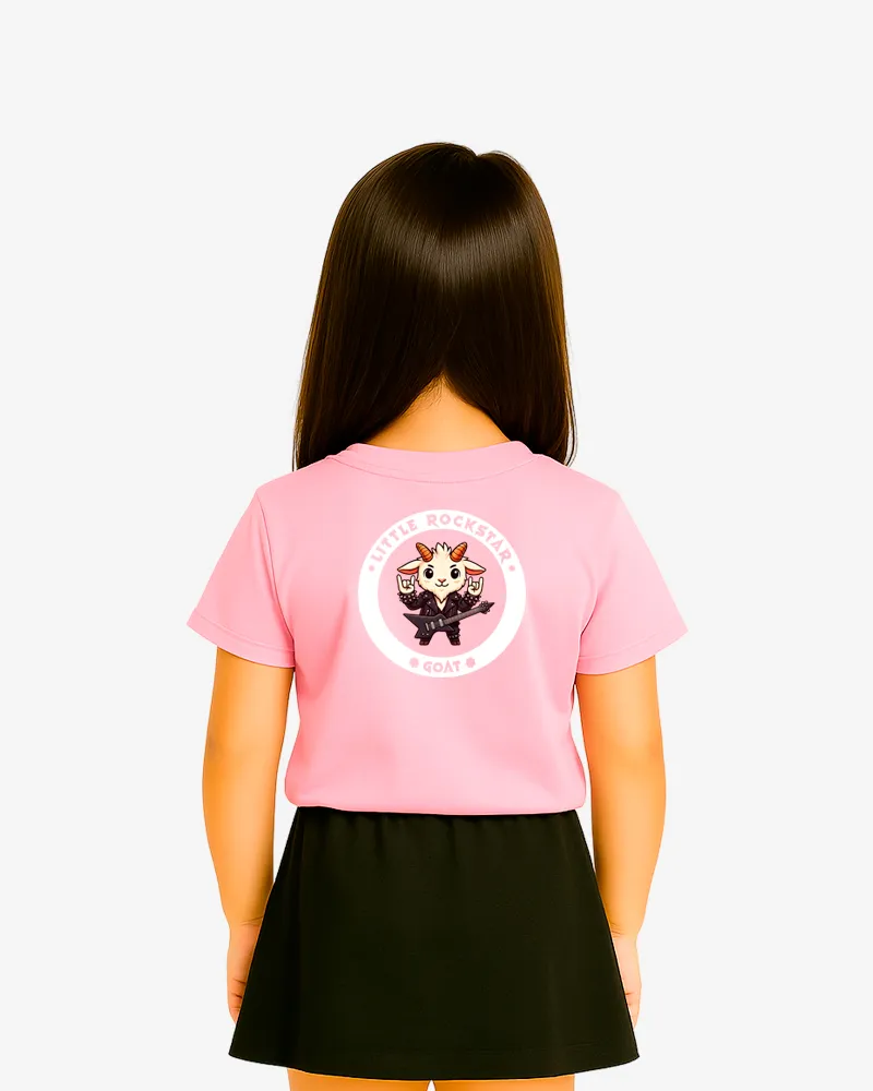 Camiseta niños Little rockstar Goat (rosa claro) (detrás)