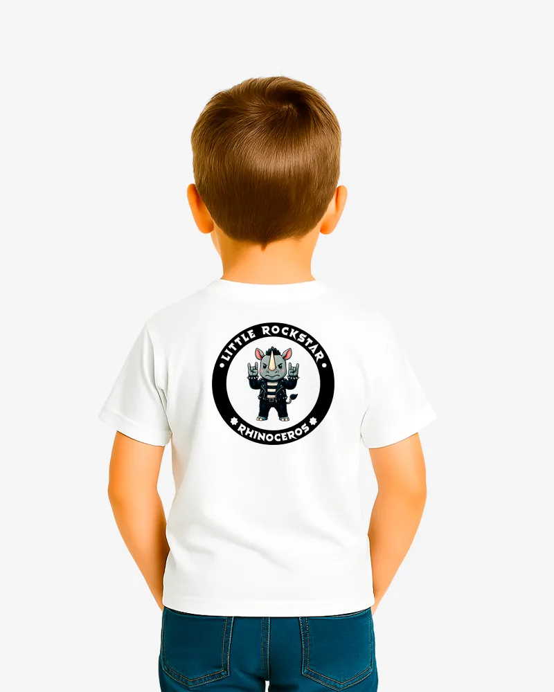 Camiseta niños Little rockstar Rhinoceros (blanco) (detrás) Camiseta niños Little rockstar Rhinoceros (blanco) (detrás)