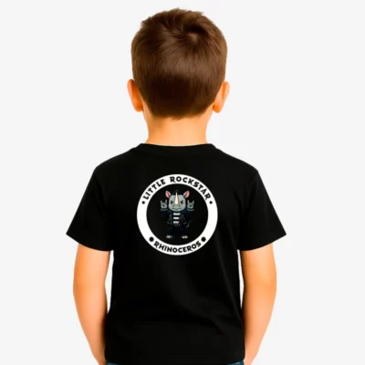 Camiseta niños Little rockstar Rhinoceros (negro) (detrás)