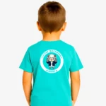 Camiseta niños Little rockstar Sheep (azul dusty) (detrás)