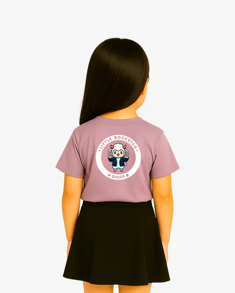 Camiseta niños Little rockstar Sheep (lavanda) (detrás)