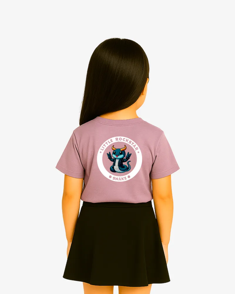 Camiseta niños Little rockstar Snake (lavanda) (detrás)