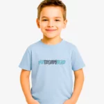 Camiseta niños Melbourne Mr Trendy Bear (azul zen) (delante)