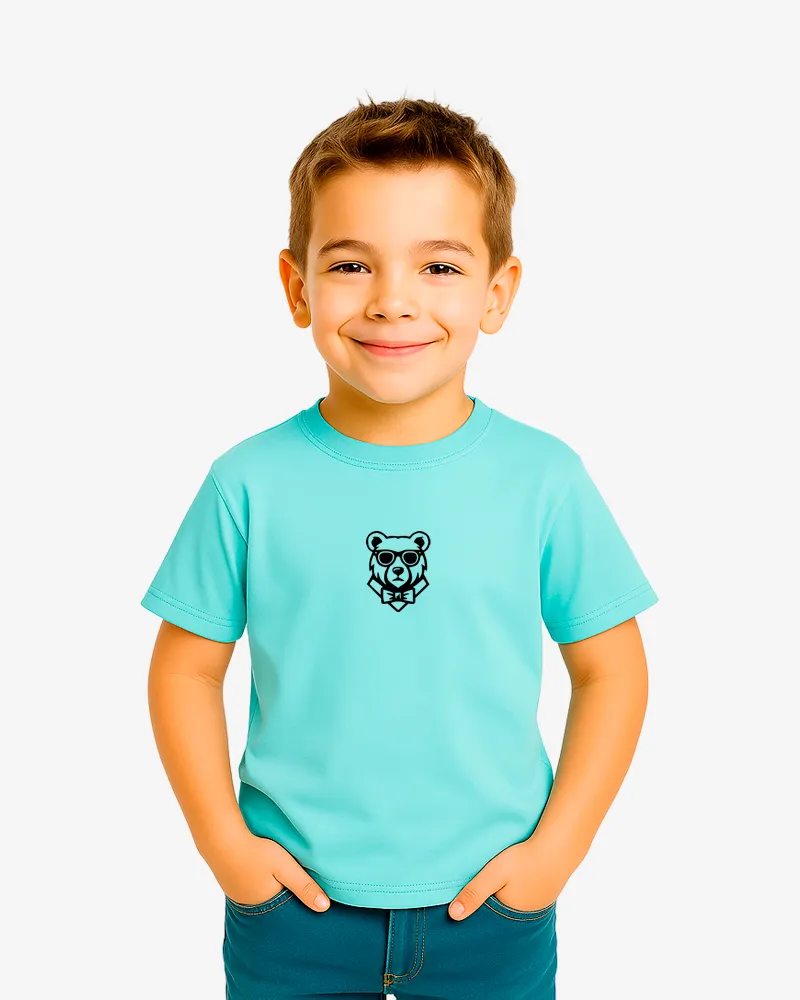 Camiseta niños Perth Mr Trendy Bear (azul lavado) (delante)