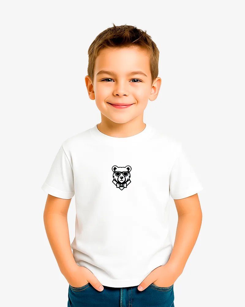 Camiseta niños Perth Mr Trendy Bear (blanco) (delante)