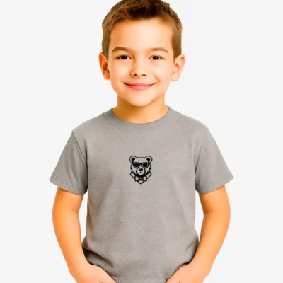 Camiseta niños Perth Mr Trendy Bear (gris vigoré) (delante)