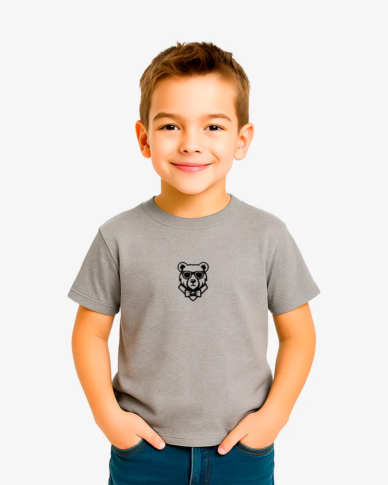 Camiseta niños Perth Mr Trendy Bear (gris vigoré) (delante)