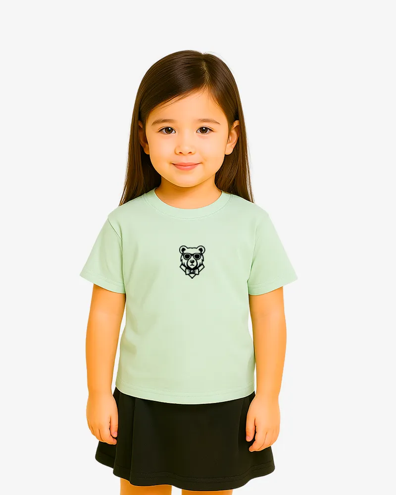 Camiseta niños Perth Mr Trendy Bear (verde mist) (delante)