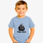 Camiseta niños Punk Rock (azul zen) (delante)