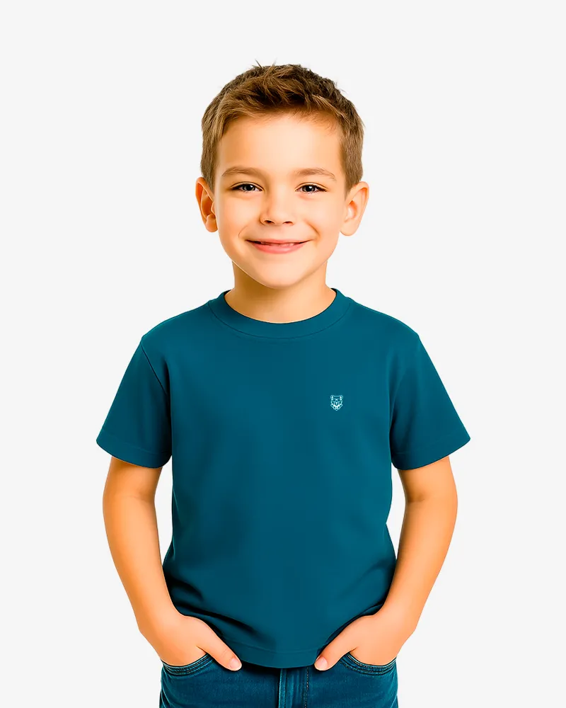 Camiseta niños Sydney Mr Trendy Bear (azul denim) (delante)