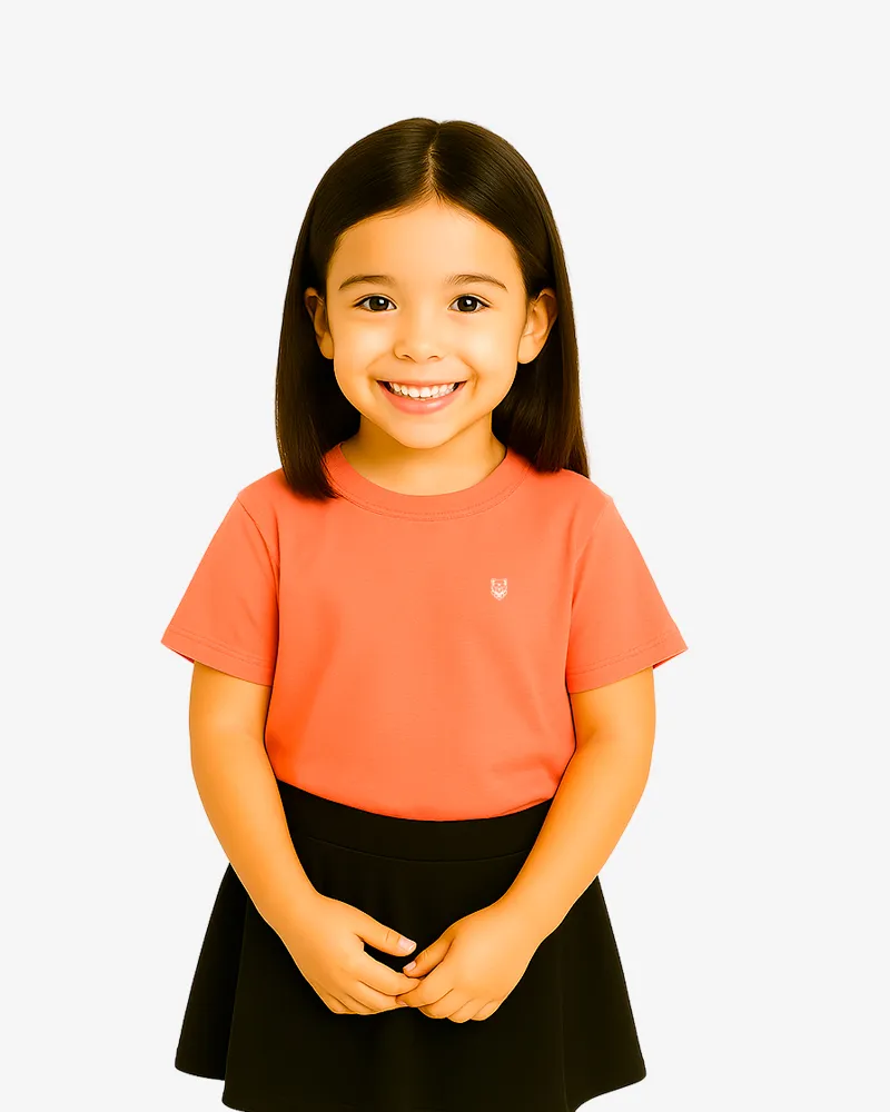 Camiseta niños Sydney Mr Trendy Bear (naranja clay) (delante)