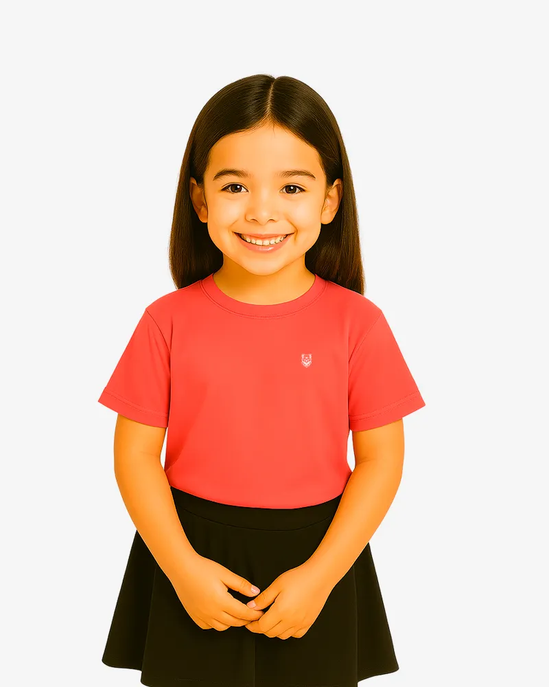 Camiseta niños Sydney Mr Trendy Bear (rojo crisanteno) (delante)