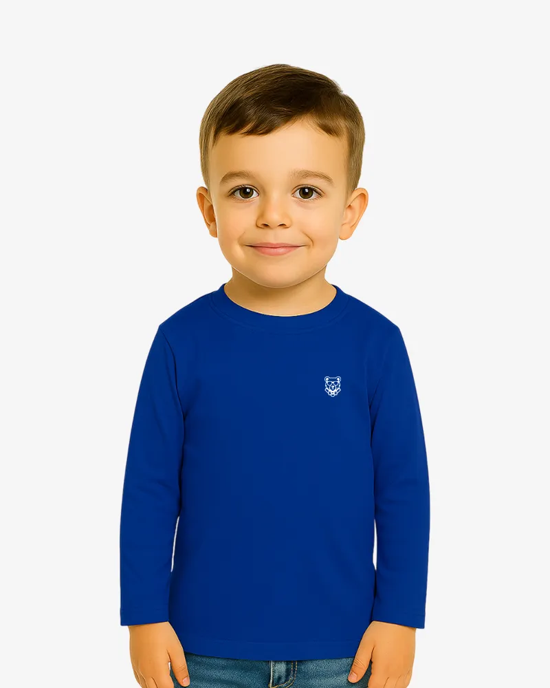 Camiseta manga larga niños Sydney Mr Trendy Bear (azul royal) (delante)