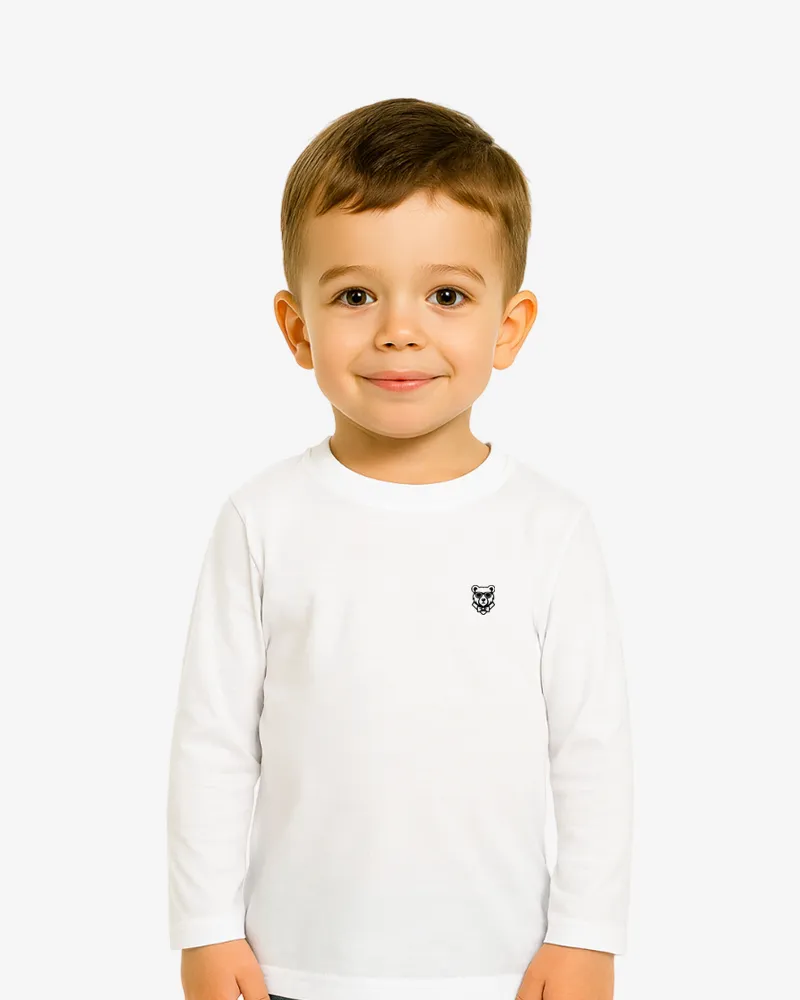 Camiseta manga larga niños Sydney Mr Trendy Bear (blanco) (delante)