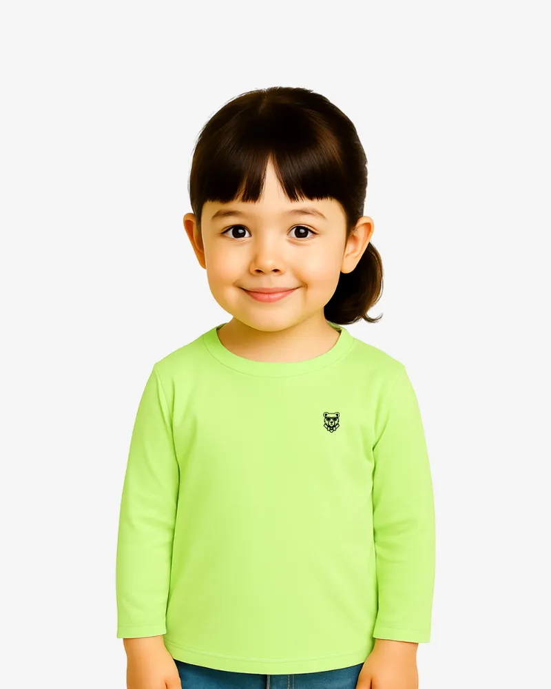 Camiseta manga larga niños Sydney Mr Trendy Bear (verde oasis) (delante)