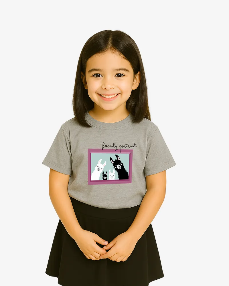 Camiseta niña Family portrait (gris vigoré) (delante)