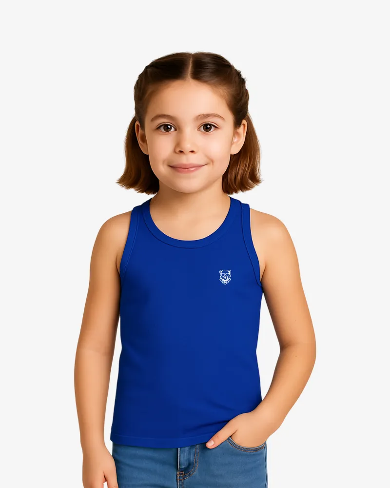 Camiseta tirantes niña Sydney Mr Trendy Bear (azul eléctrico) (delante)