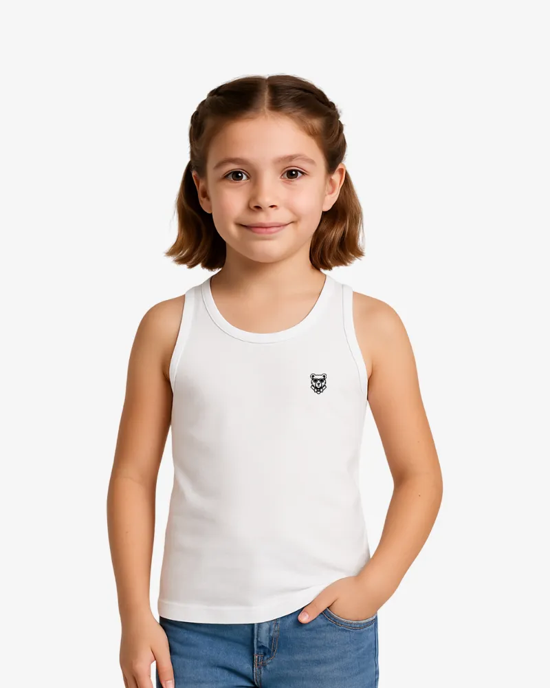 Camiseta tirantes niña Sydney Mr Trendy Bear (blanco) (delante)