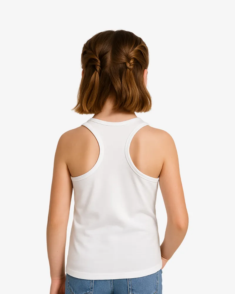 Camiseta tirantes niña Sydney Mr Trendy Bear (blanco) (detrás)