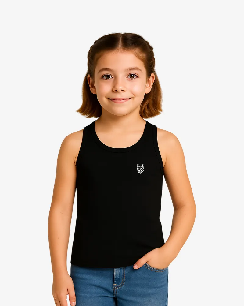 Camiseta tirantes niña Sydney Mr Trendy Bear (negro) (delante)