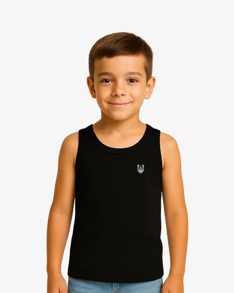 Camiseta tirantes niño Sydney Mr Trendy Bear (negro) (delante)
