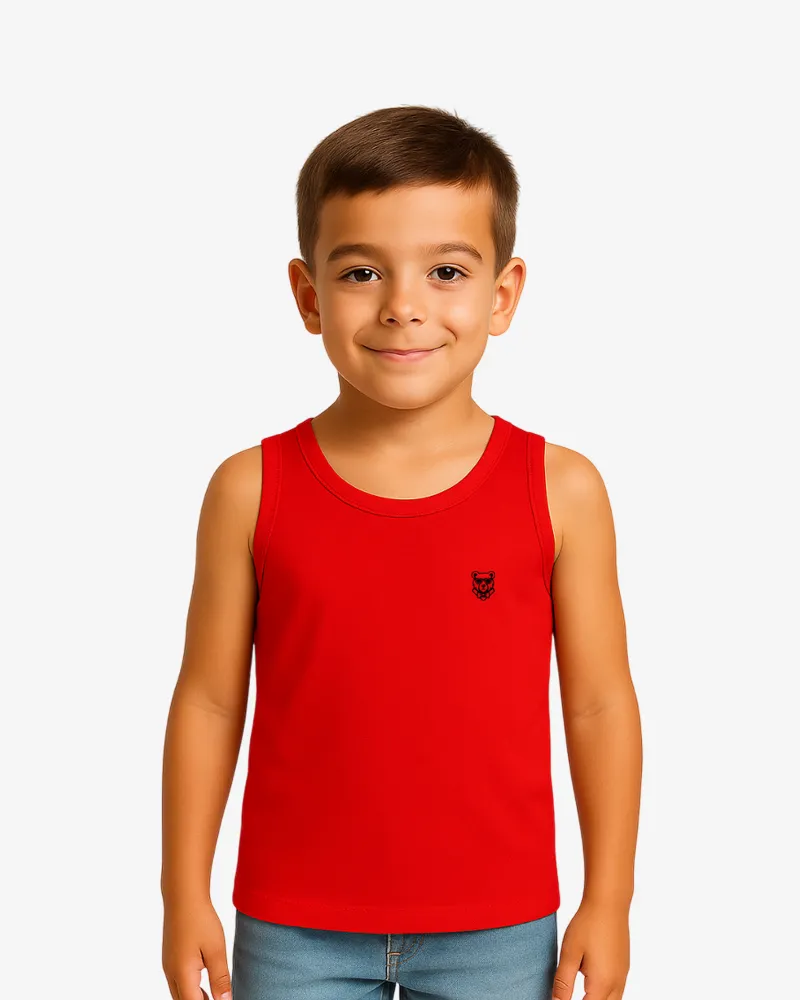 Camiseta tirantes niño Sydney Mr Trendy Bear (rojo) (delante)