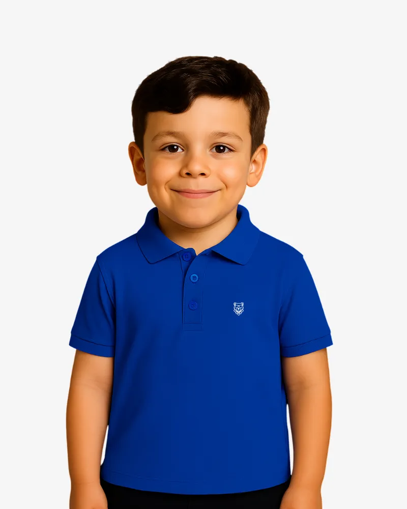 Polo niños Sydney Mr Trendy Bear (azul royal) (delante)