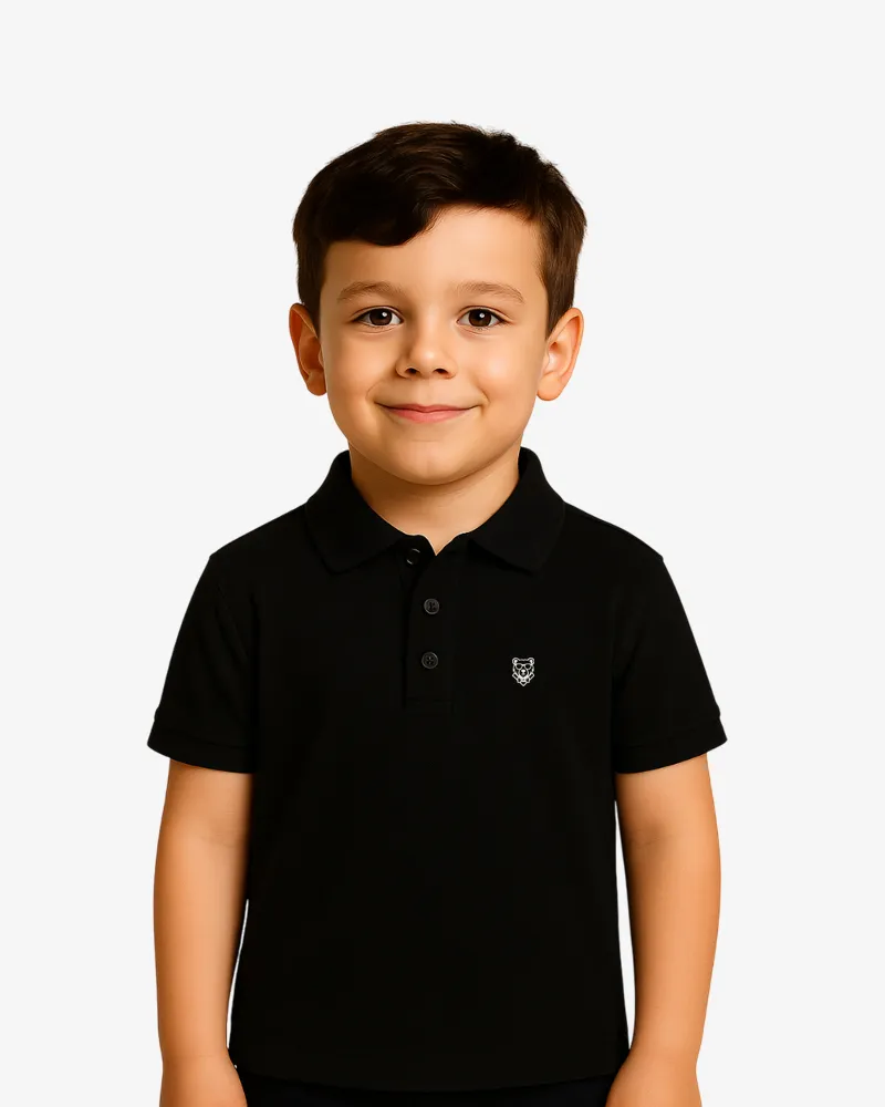 Polo niños Sydney Mr Trendy Bear (negro) (delante)