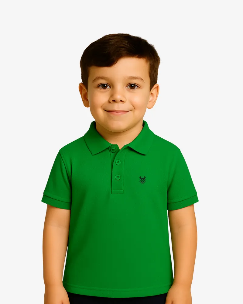 Polo niños Sydney Mr Trendy Bear (verde tropical) (delante)