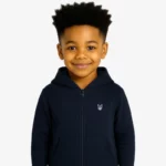 Sudadera capucha cremallera niños Sydney Mr Trendy Bear (azul marino) (delante)
