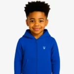 Sudadera capucha cremallera niños Sydney Mr Trendy Bear (azul royal) (delante)