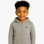 Sudadera capucha cremallera niños Sydney Mr Trendy Bear (gris vigoré) (delante)