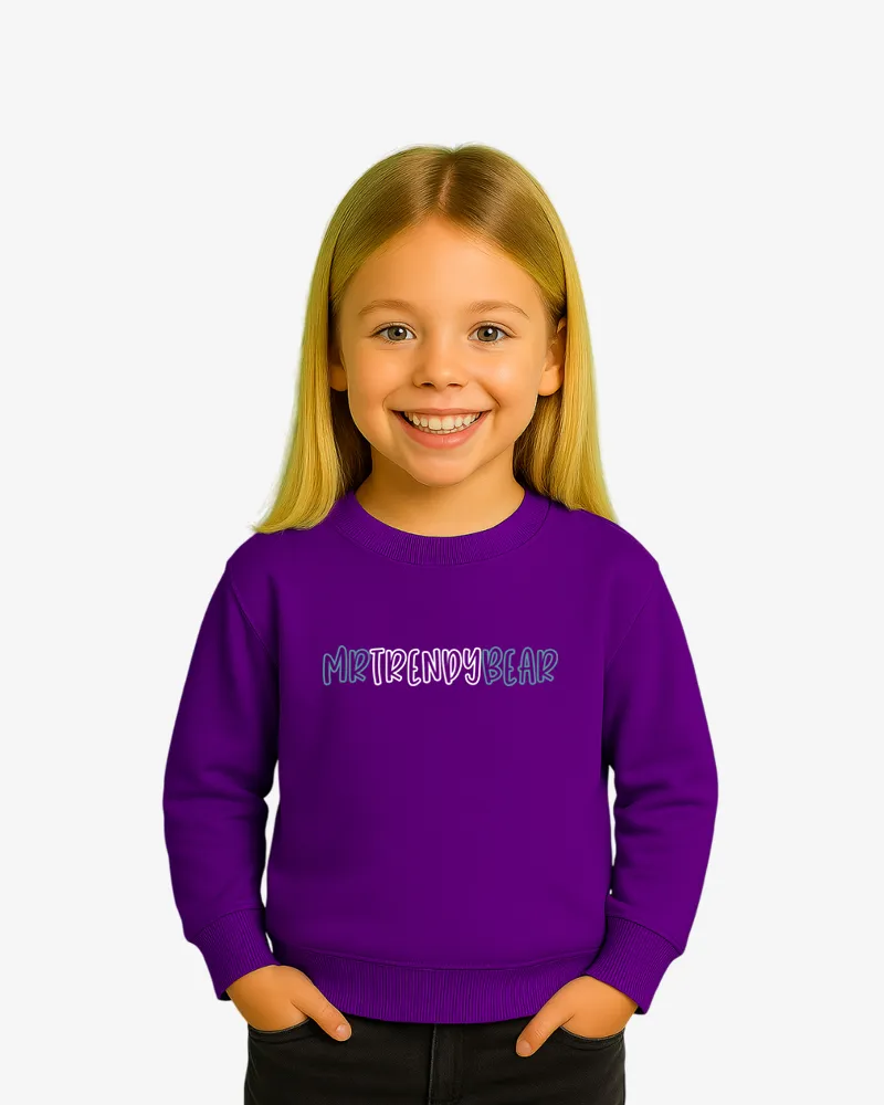 Sudadera niños Melbourne Mr Trendy Bear (púrpura) (delante) Sudadera niños Melbourne Mr Trendy Bear (púrpura) (delante)