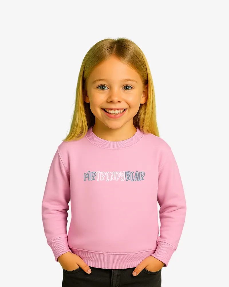 Sudadera niños Melbourne Mr Trendy Bear (rosa claro) (delante) Sudadera niños Melbourne Mr Trendy Bear (rosa claro) (delante)