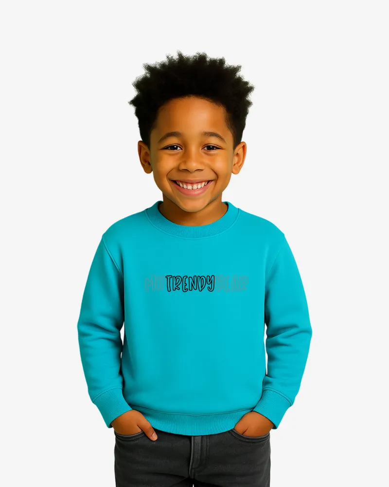 Sudadera niños Melbourne Mr Trendy Bear (turquesa) (delante) Sudadera niños Melbourne Mr Trendy Bear (turquesa) (delante)