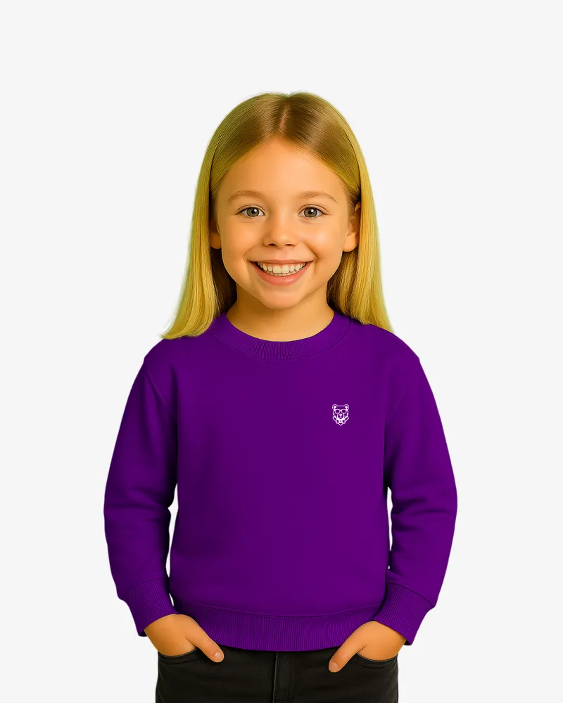 Sudadera niños Sydney Mr Trendy Bear (púrpura) (delante)