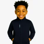 Sudadera niños cremallera Canberra 2 Mr Trendy Bear (azul marino) (delante)