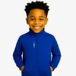 Sudadera niños cremallera Canberra 2 Mr Trendy Bear (azul royal) (delante)