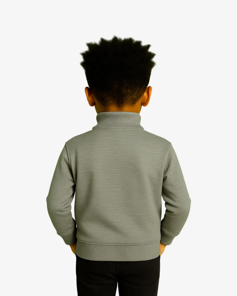 Sudadera niños cremallera Canberra Mr Trendy Bear (gris vigoré) (detrás)