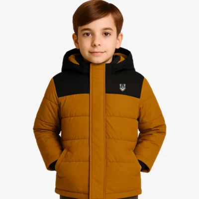 Abrigo acolchado Sydney Mr Trendy Bear (amarillo curry_negro) (delante)