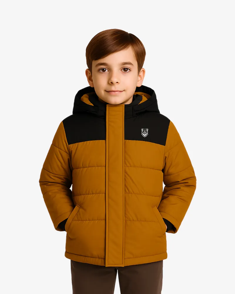 Abrigo acolchado Sydney Mr Trendy Bear (amarillo curry_negro) (delante)