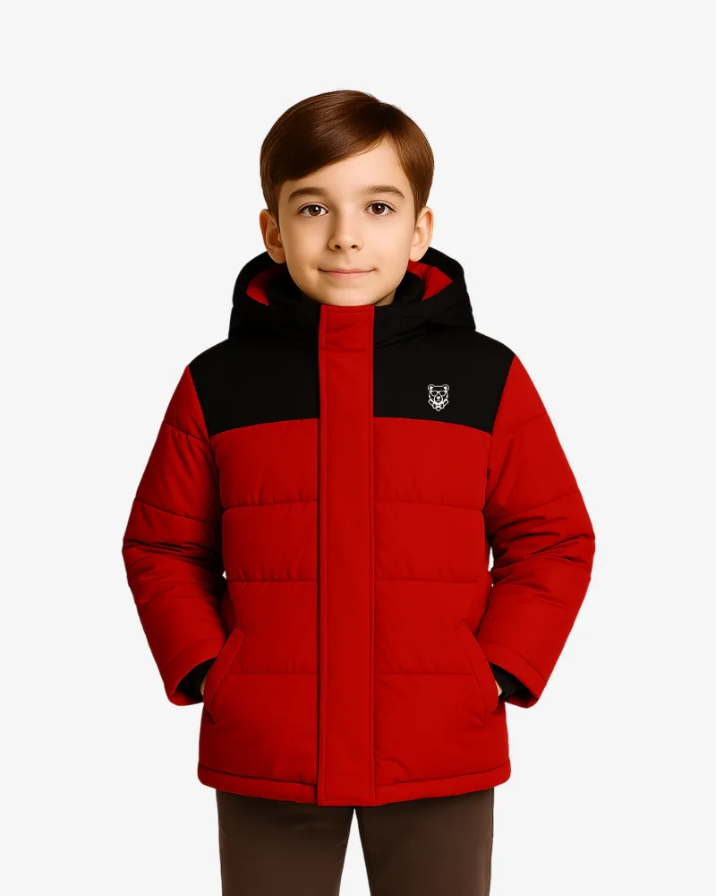 Abrigo acolchado Sydney Mr Trendy Bear (rojo_negro) (delante)