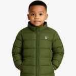 Parka niños Sydney Mr Trendy Bear (verde militar oscuro) (delante)