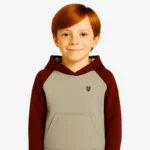 Sudadera Urban niños Sydney Mr Trendy Bear (gris vigoré_granate) (delante)