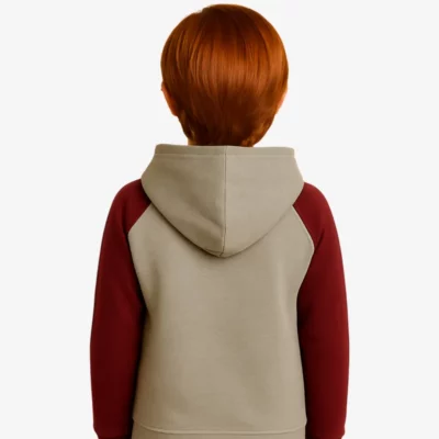 Sudadera Urban niños Sydney Mr Trendy Bear (gris vigoré_granate) (detrás)