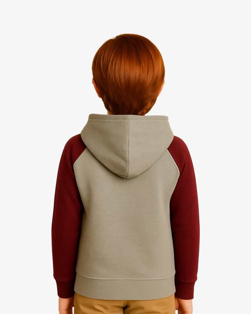 Sudadera Urban niños Sydney Mr Trendy Bear (gris vigoré_granate) (detrás)