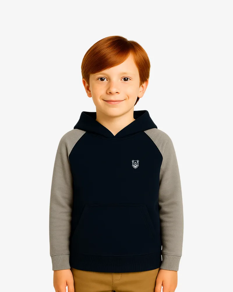 Sudadera Urban niños Sydney Mr Trendy Bear (negro_gris vigoré) (delante)